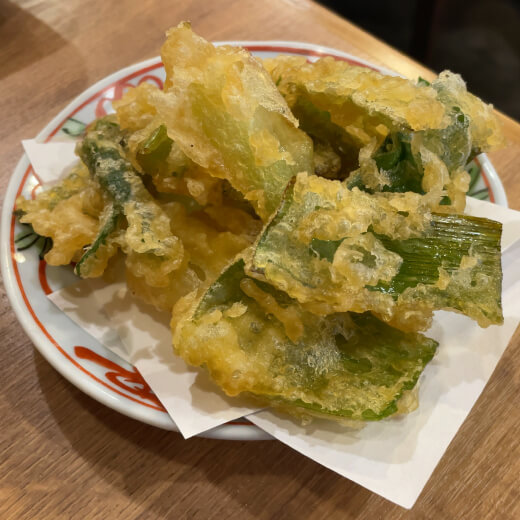 はねあげ　ねぎ塩天ぷら